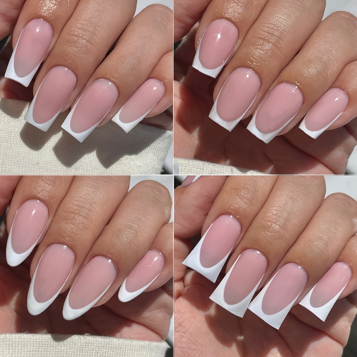 4 Sets Glossy Long Square Press On Nails - Image 6