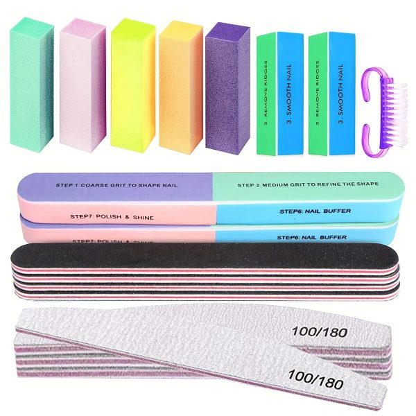 18pcs 7 Step 4 Way Nail Buffer