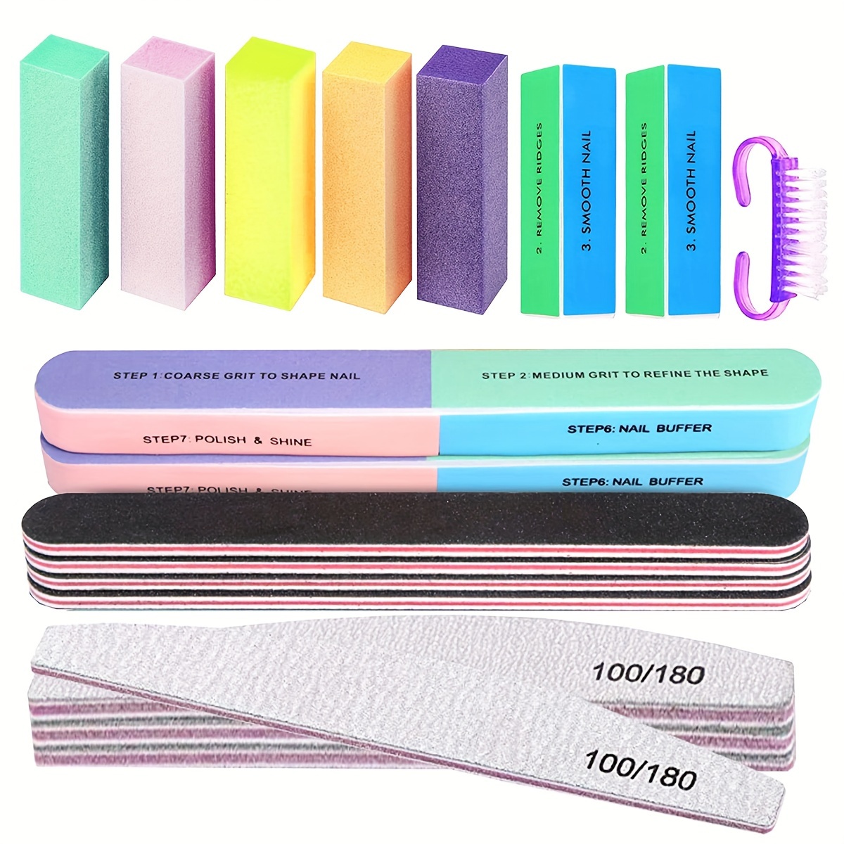 18pcs 7 Step 4 Way Nail Buffer - Image 1