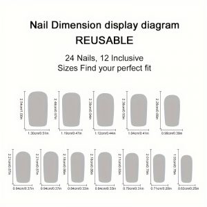 48pcs (2 Boxes) Short Square Geometric Glitter - Image 4