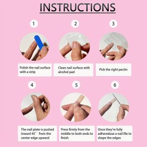 4 Sets Glossy Long Square Press On Nails - Image 11