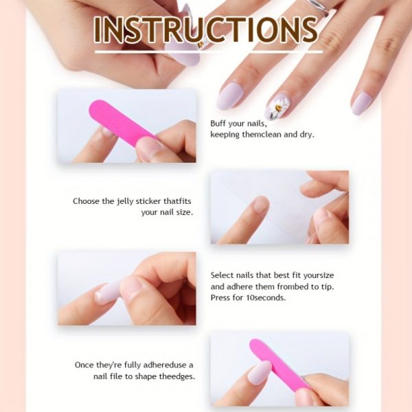 Short Square Press On Nails Pink French Leopard - Image 5
