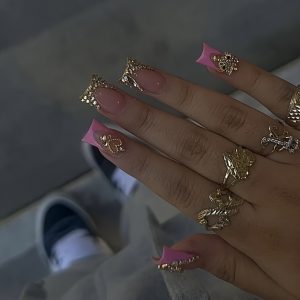10pcs Set Square, Medium Length, Nail Art, Handmade - Image 3