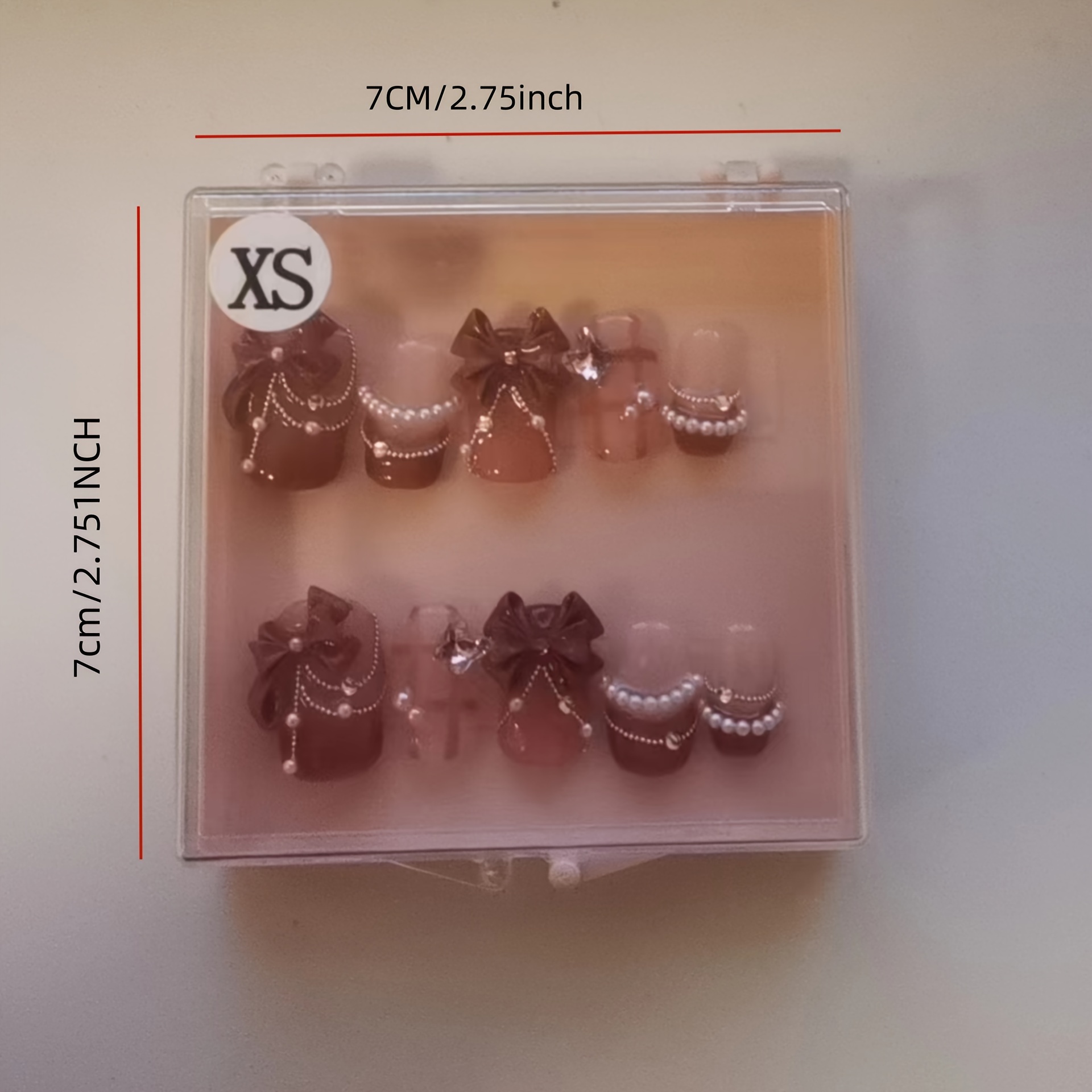 Pink Princess Gradient Butterfly Bow Square Shape Nail - Image 4