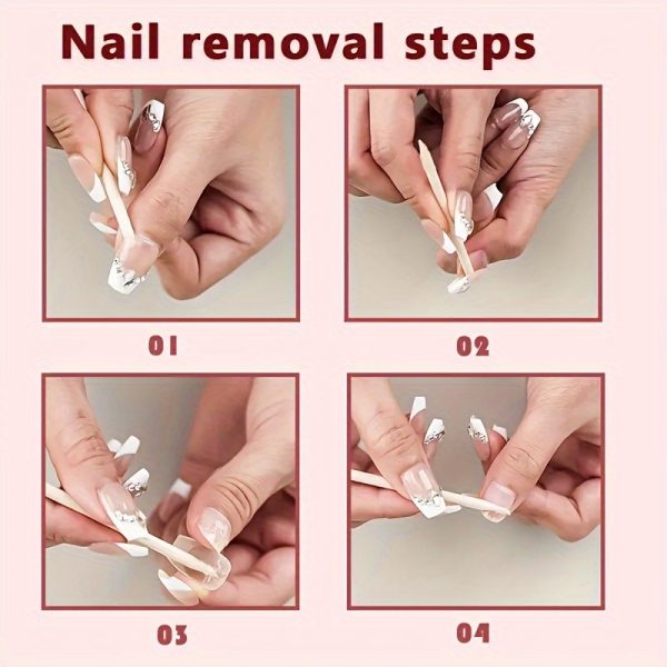 Pink Princess Gradient Butterfly Bow Square Shape Nail - Image 8