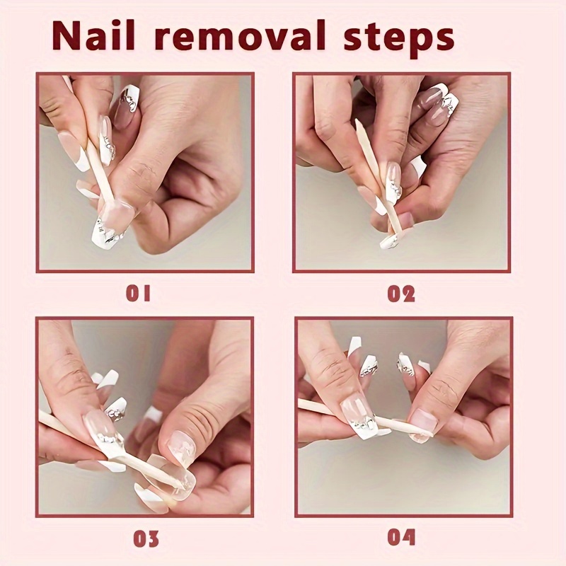 Pink Princess Gradient Butterfly Bow Square Shape Nail - Image 8