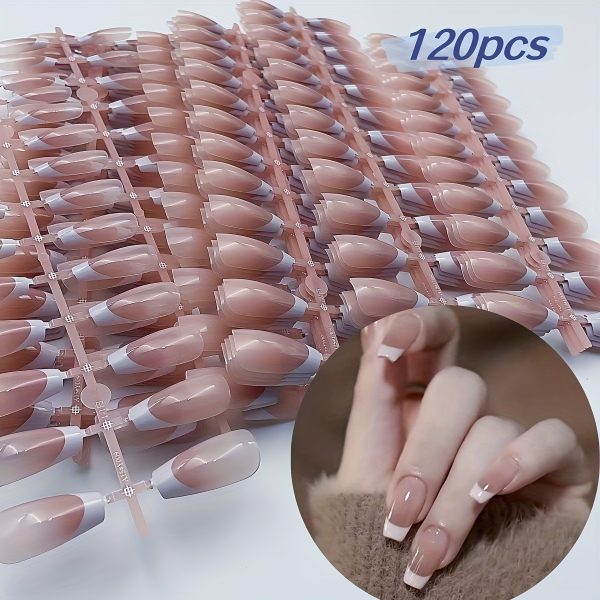 Nude Gradient Classic French Style Press-On Nails Set, - Image 5