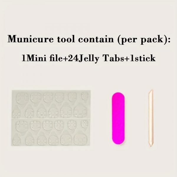 24pcs Glossy Short Coffin Pink And White French - Image 8