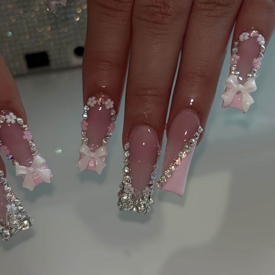 10pcs Handmade Square Nail Tips - Image 2