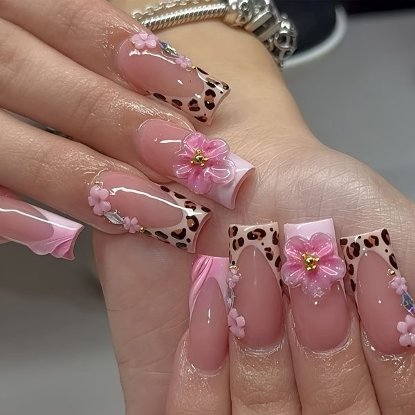 24pcs Ballet Shape, Medium Length, Glossy Finish