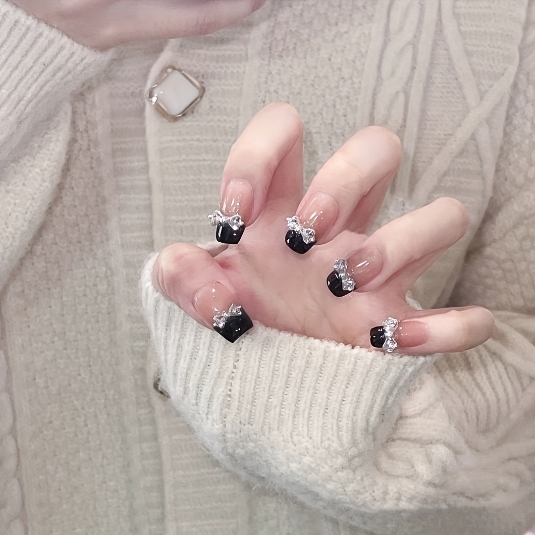 medium,Sparkling bow decoration nail art, - Image 3