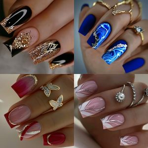 96pcs Acrylic French Press Nail Set