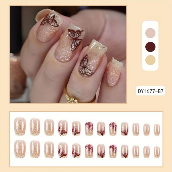 Square Shape Medium Length - Press-On Nails - Image 2