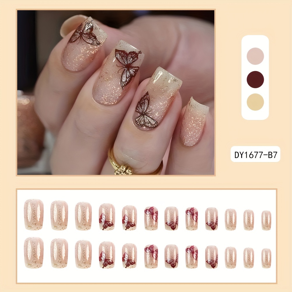 Square Shape Medium Length - Press-On Nails - Image 2