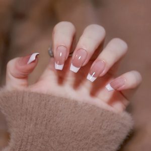 Nude Gradient Classic French Style Press-On Nails Set, - Image 2