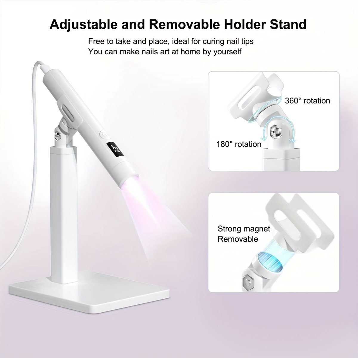 Nail Lamp 360° Rotation and Extra Nail Stamp - USB Powered - Image 9