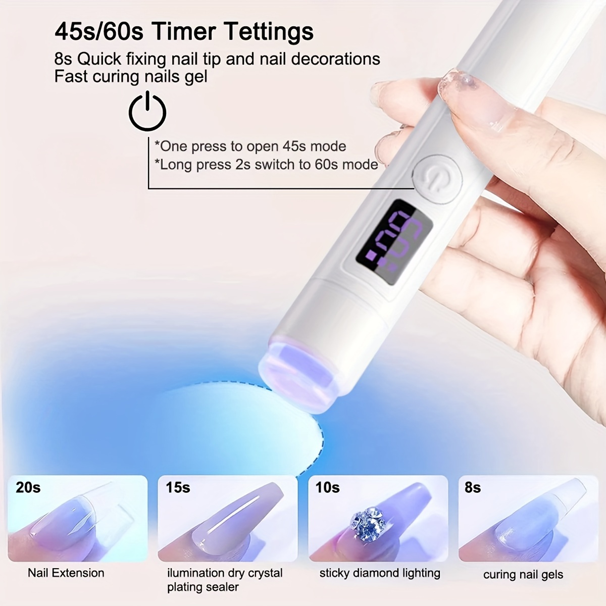 Nail Lamp 360° Rotation and Extra Nail Stamp - USB Powered - Image 7