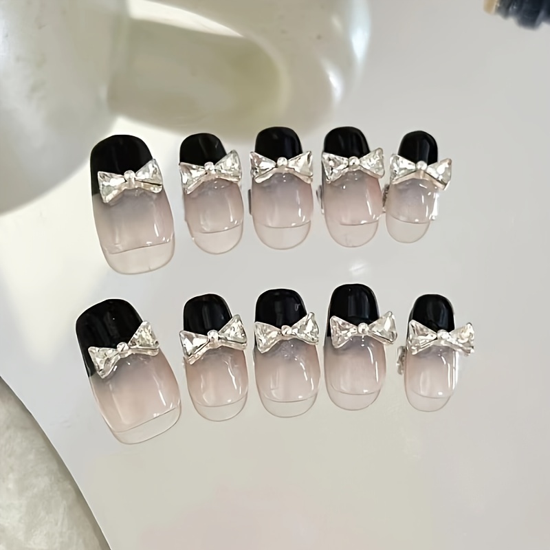 medium,Sparkling bow decoration nail art, - Image 2