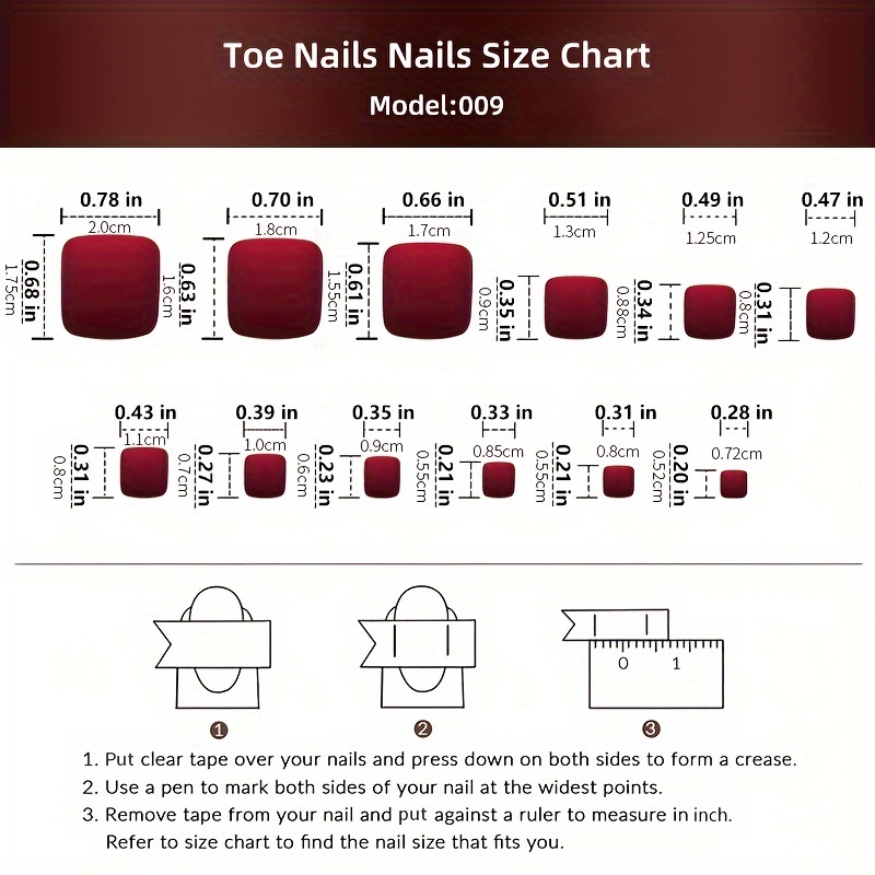 Glossy Shiny Cat Eye Press On Toenails Red French - Image 4