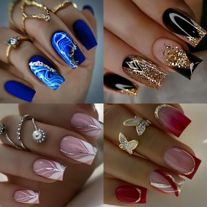 96pcs Acrylic French Press Nail Set - Image 3