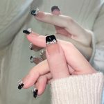 medium,Sparkling bow decoration nail art,