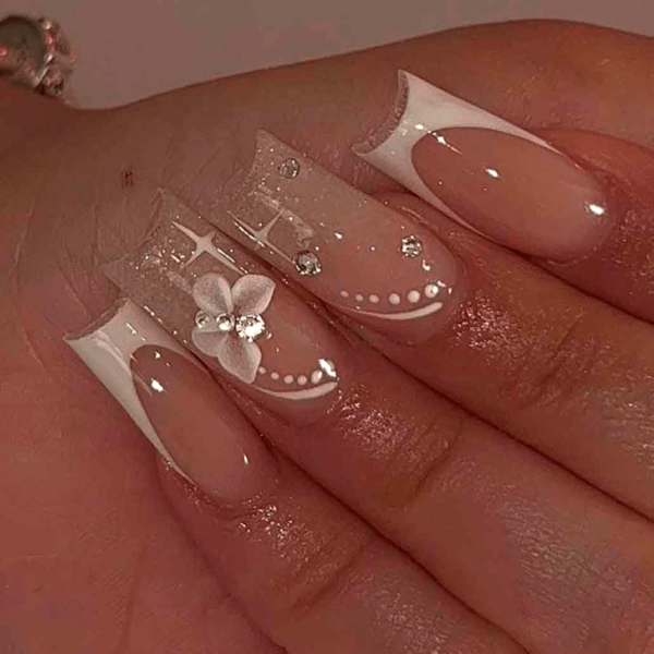 Long Coffin Shape Style Nail Art Decoration