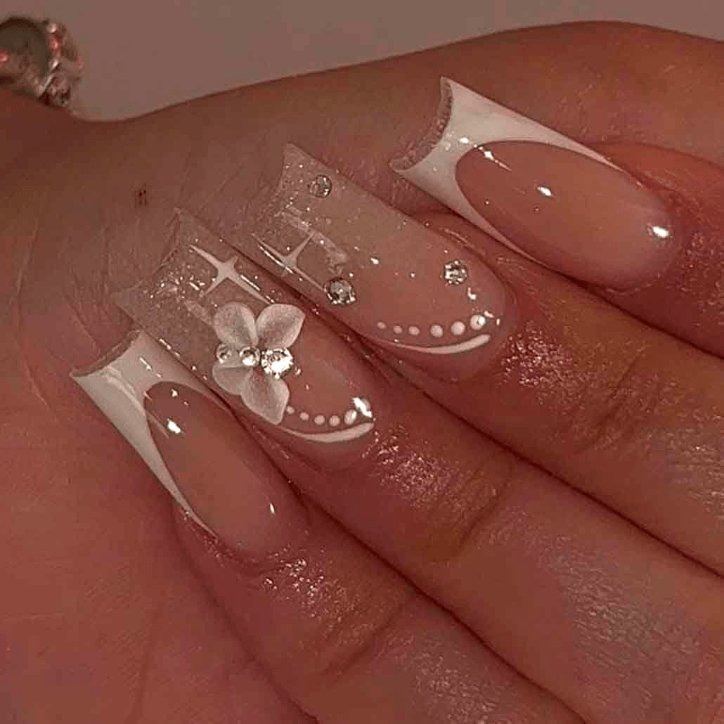 Long Coffin Shape Style Nail Art Decoration - Image 1