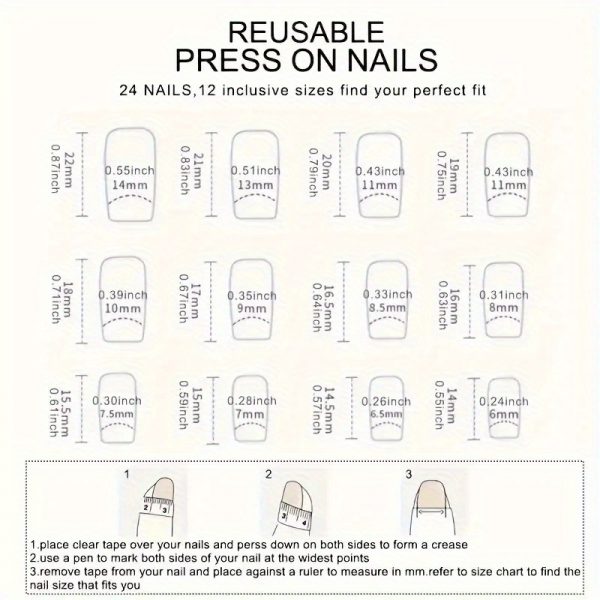 96pcs 4 Set Valentine's Day Luminous Nail Set - Image 3