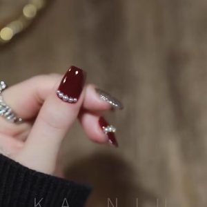 Red Pearl Luster Peach Beads Decoration, - Image 4