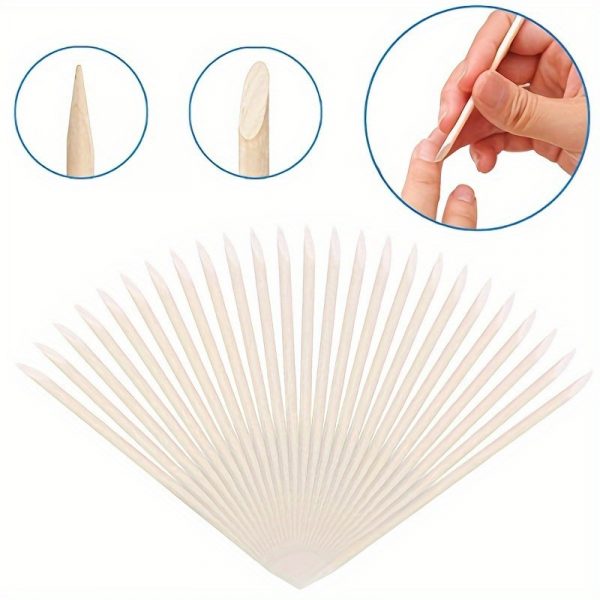 Nails Orange Wood Sticks Cuticle Pusher - Image 2