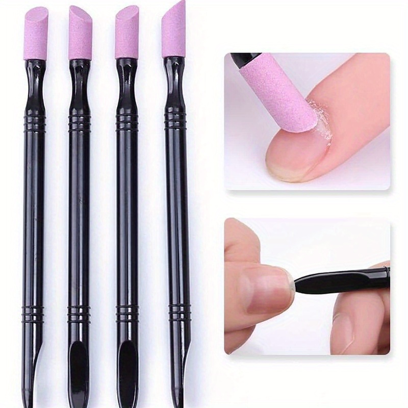 4pcs Nail Quartz Stone Scrub Pen Cuticle Remover Pusher - Image 3