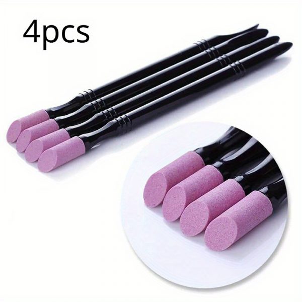 4pcs Nail Quartz Stone Scrub Pen Cuticle Remover Pusher - Image 4