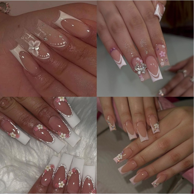 Long Coffin Shape Style Nail Art Decoration - Image 2