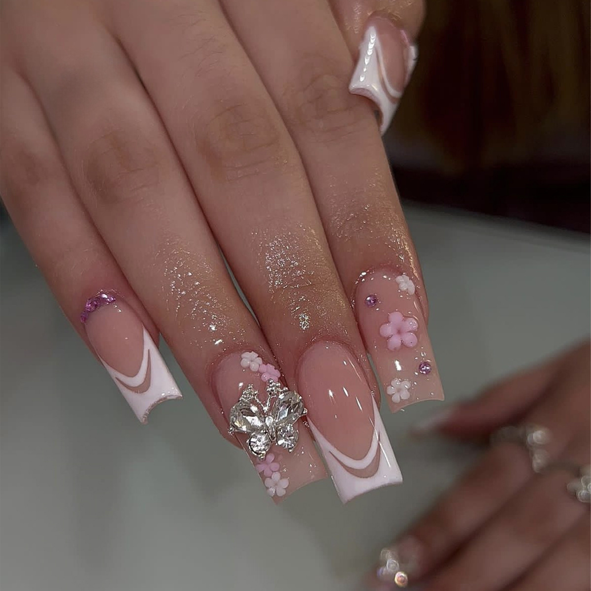 Long Coffin Shape Style Nail Art Decoration - Image 11