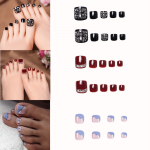 72pcs 3 Boxes Press-On Toe Nails, - Image 2