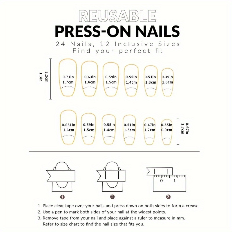 Short Square Press on Nails French Tip - Image 5