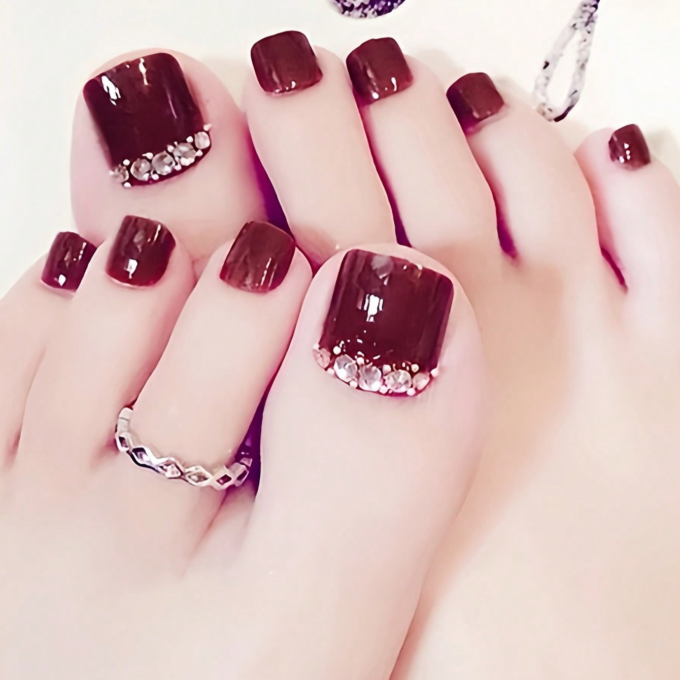 48pcs Short Square Simple Marble - Image 1
