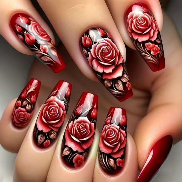 120pcs (5PACK) Pressing Nail Set - Medium Ballet Shape - Image 5