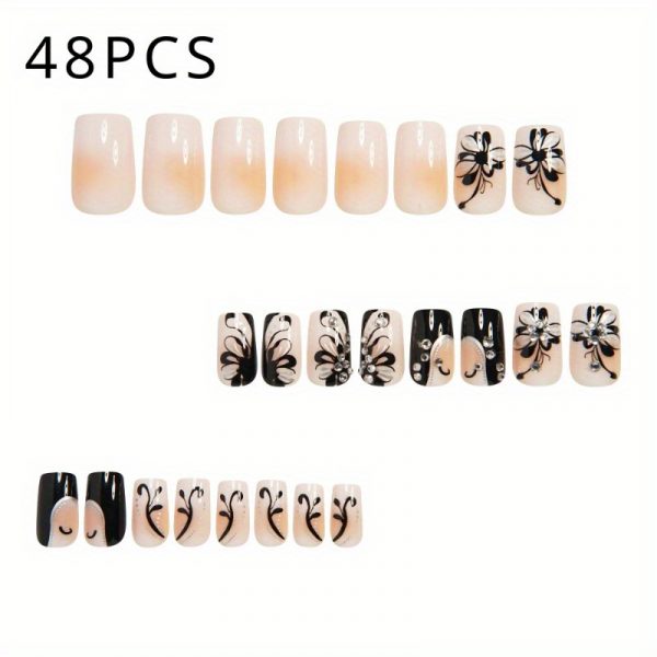 Square Shape French | Press On Nails - Image 3