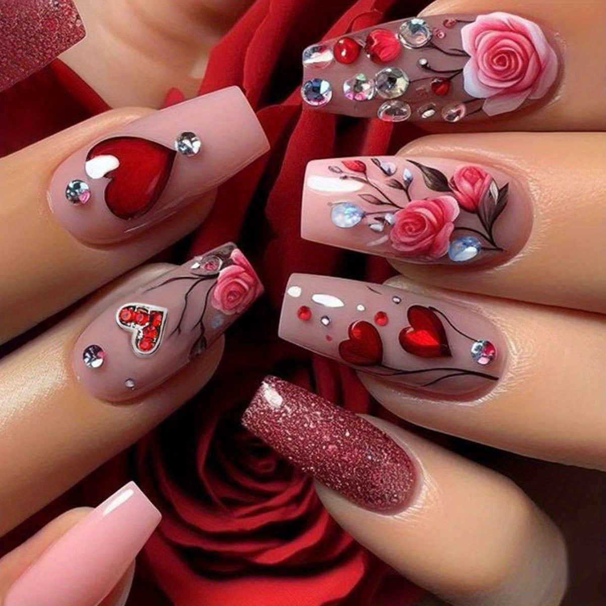 120pcs (5PACK) Pressing Nail Set - Medium Ballet Shape - Image 7