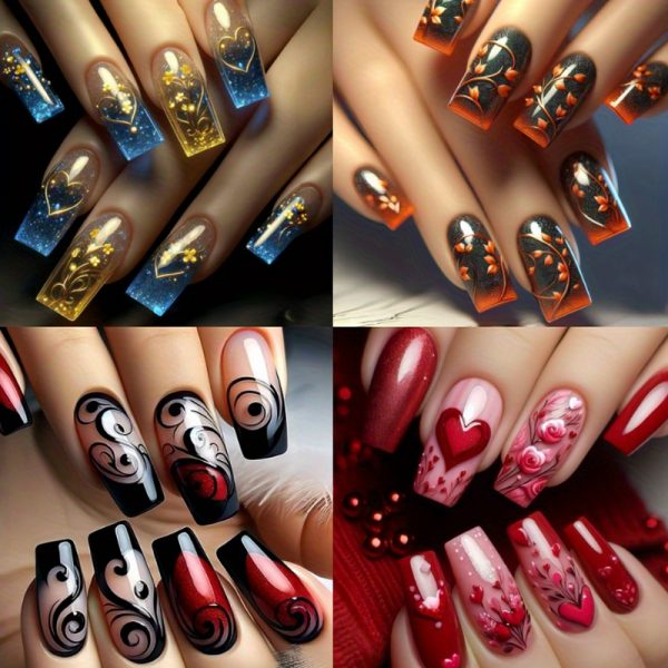 96pcs 4 Set Valentine's Day Luminous Nail Set - Image 6