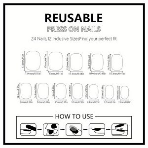 120pcs (5PACK) Pressing Nail Set - Medium Ballet Shape - Image 4