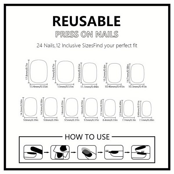 120pcs (5PACK) Pressing Nail Set - Medium Ballet Shape - Image 4