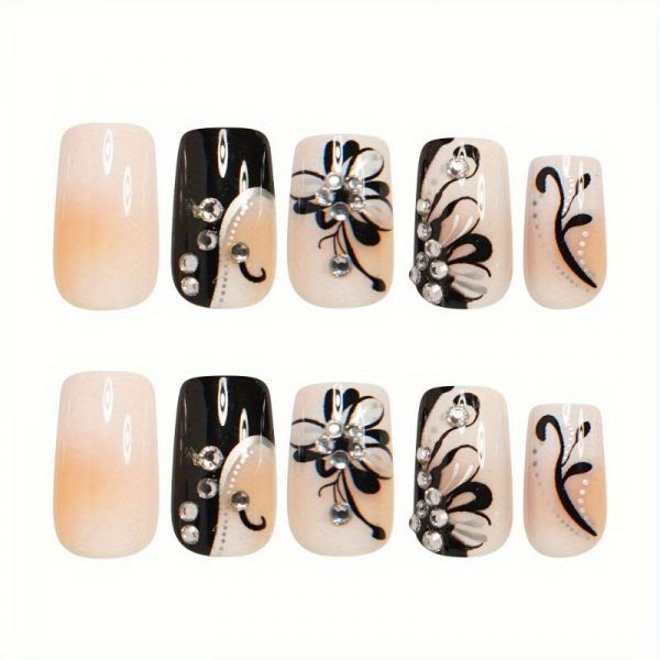 Square Shape French | Press On Nails - Image 5