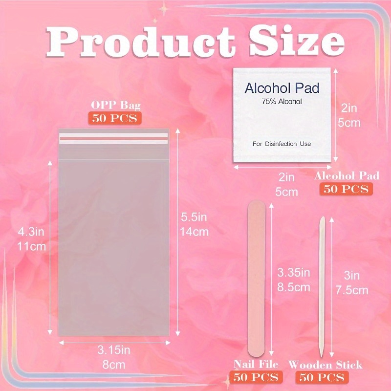 50 Set Disposable Press on Nail Tool Kit - Image 3