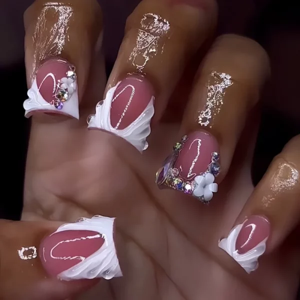 Diamond Duckbill Acrylic Press on Nails