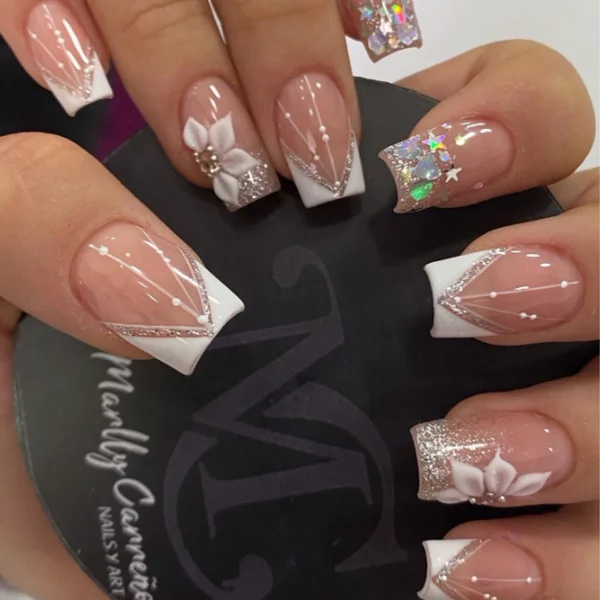 Medium Pink Glitter Sweet and Cute Press-On Nails - Image 7