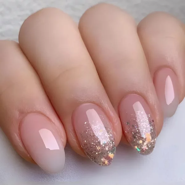 Golden French Nail with Almond Head Design - Image 3