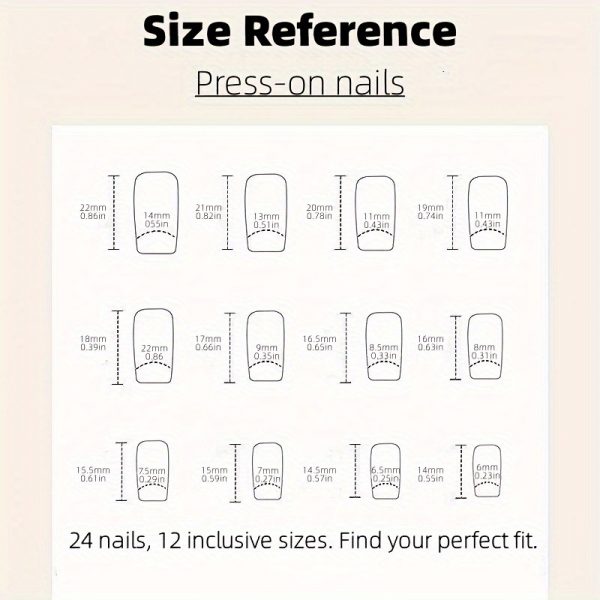 Coffin White French Rhinestone Nails Golden Glitter - Image 4