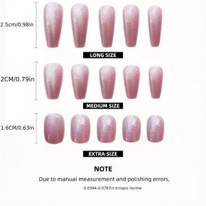 Pink French Tip with Glitter Accents and Heart & Butterfly Designs - Image 4